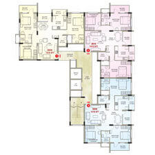 A typical floor plan for Inland Moonlight from Ground to 4th Floor.