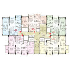 A typical floor plan for Inland Sunlight from Ground to 11th Floor..