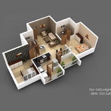 Inland Sunlight isometric plan for flat 4.