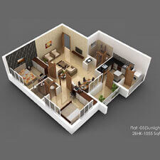 Inland Sunlight isometric plan for flat 5.