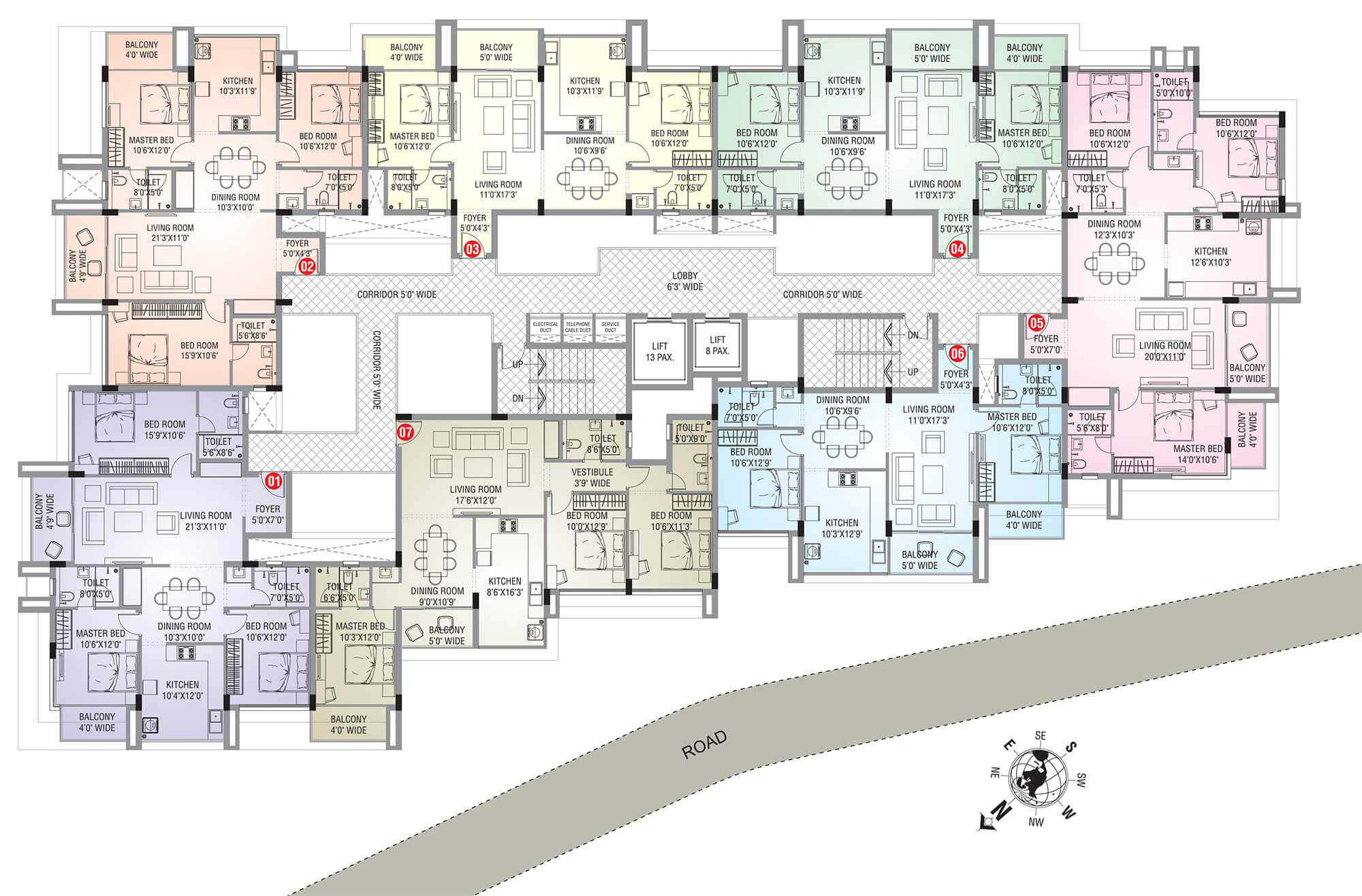 Inland Estoria typical floor plan is shown.