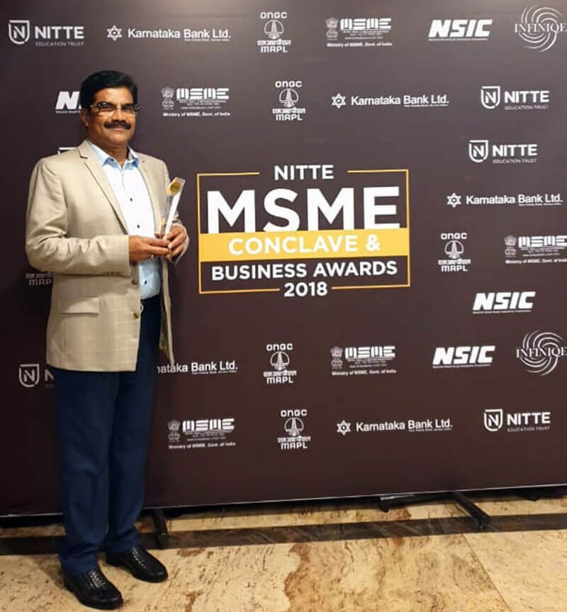 MSME Conclave and Business Excellence Award - 2018, conferred Mr. Siraj Ahamed with the title of 'Most Promising CEO'.