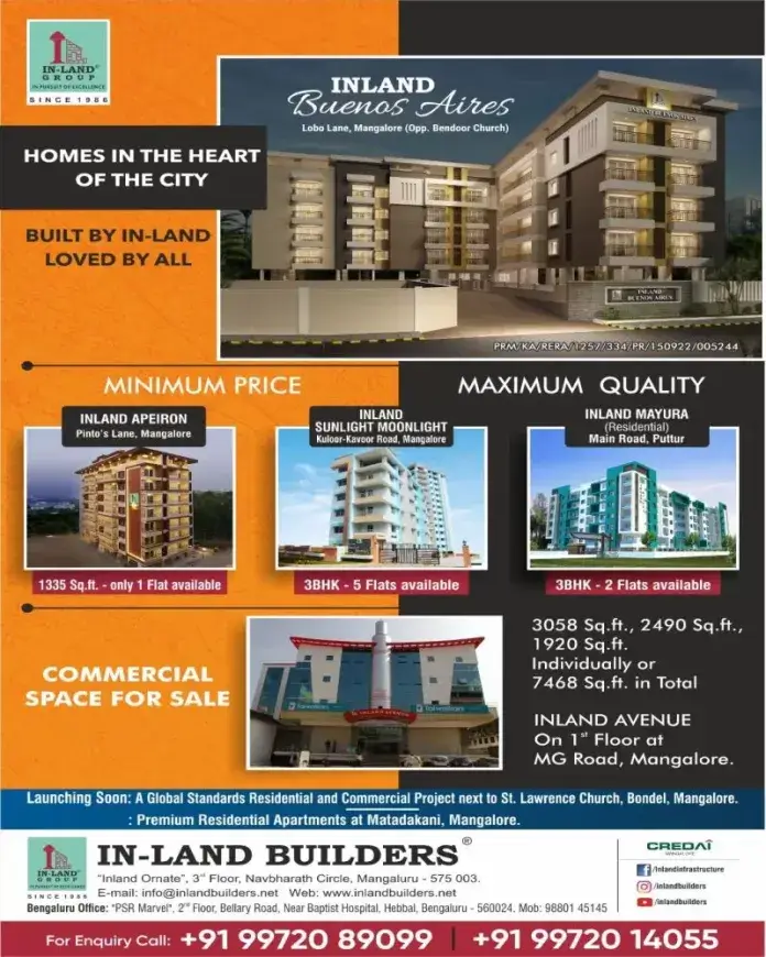  Inland Builders offers its completed apartments and commercial premises at old prices without GST.