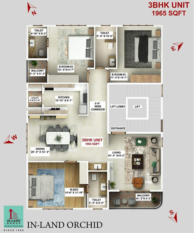 Inland Orchid showcases its beautiful floor plan.